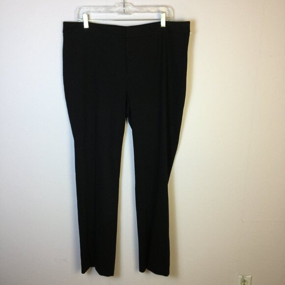 NYDJ Pants 16 Womans Black Ponte Knit Straight Leg High Rise Career Stretch - Picture 1 of 15